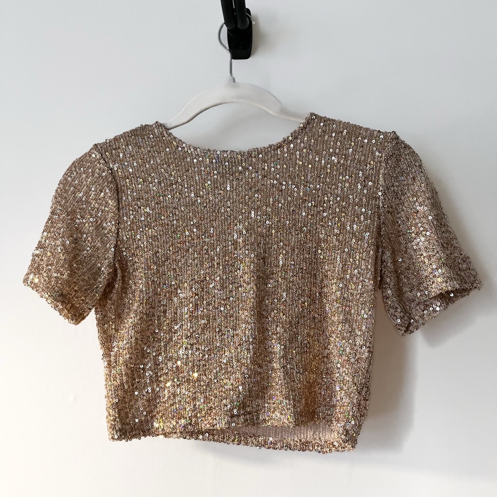 Fashion nova gold sequin top